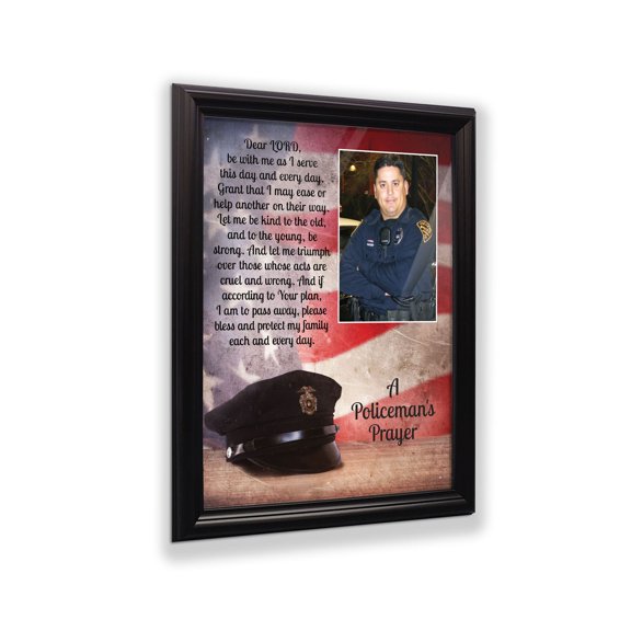 Police Officer Gifts, Law Enforcement Gifts, Police Gifts for Men, Gifts for Cops, First Responders, Sheriff, Deputy or State Police, Picture Framed Wall Art for the Home or Police Station, 5004B
