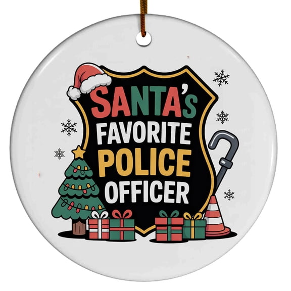 Police Officer Ornament, Custom Christmas Ornament, Christmas Gift For Dad Mom Friends Coworkers Colleagues, Christmas Ornament 2025, Team Gifts, Santa's Favorite Police Officer
