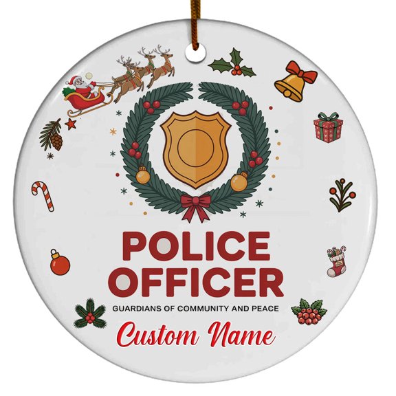 Police Officer Ornament  Personalized Christmas Ornament for Family, Friends and Colleagues, Christmas 2025 Keepsake