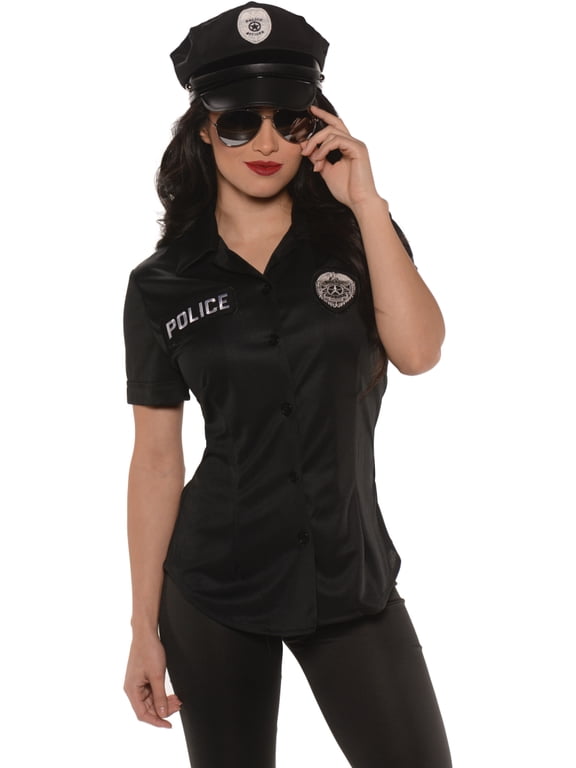 Police Officer Shirt Women's Adult Halloween Costume