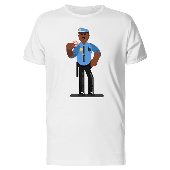 Police Officer With Donut Tee Men's -Image by Shutterstock