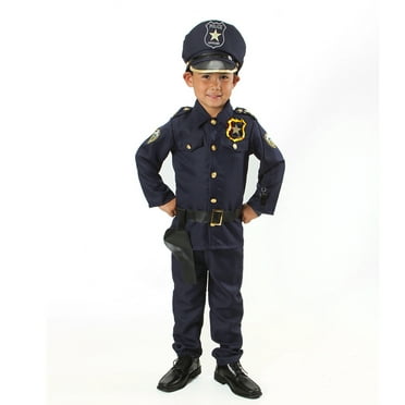 Police Officer dress up Set for Kids Light up Badge on Shoulder Size S (4-6)