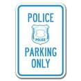 thumbnail image 1 of Police Parking Only with Symbol Sign 12" x 18" Heavy Gauge Aluminum Signs, 1 of 4