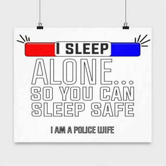 Police Wall Art - Cop Wife Decor - 13x13 Poster Print - Home Office