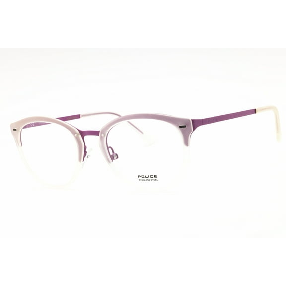 Police VPL283 08NV Women's Shiny Lilac Metal Full Rim Eyeglasses