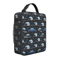 thumbnail image 1 of Police and Radio Black Pattern Insulated Lunch Bag for Men Women,Waterproof Lunch Box for Work,Picnic or Travel,Thermal Insulation,10.63x9.06x3.54 Inches, 1 of 5