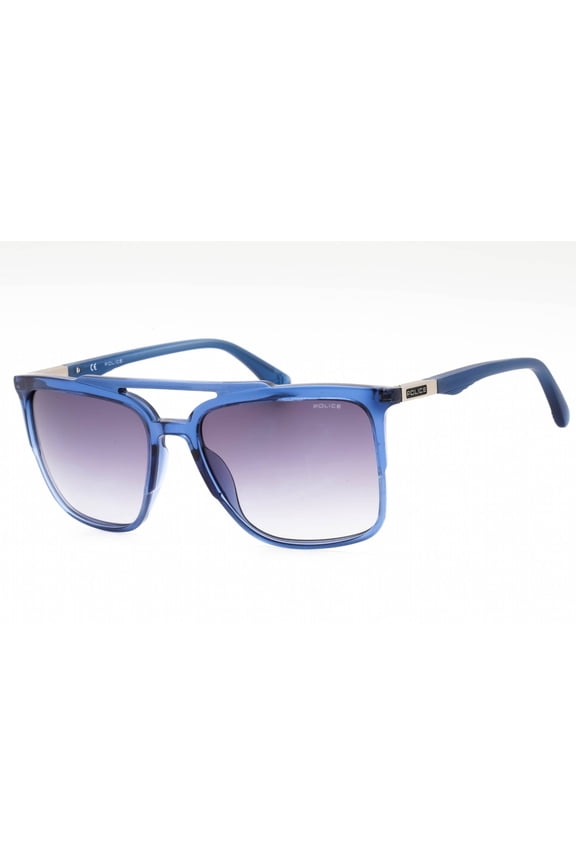 SPL363 0955 Men's Shiny Transparent Blue Frame Sunglasses