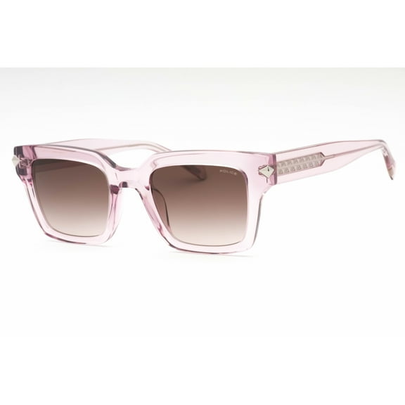 Police SPLF32 06MH Women's Transparent Pink Plastic Sunglasses