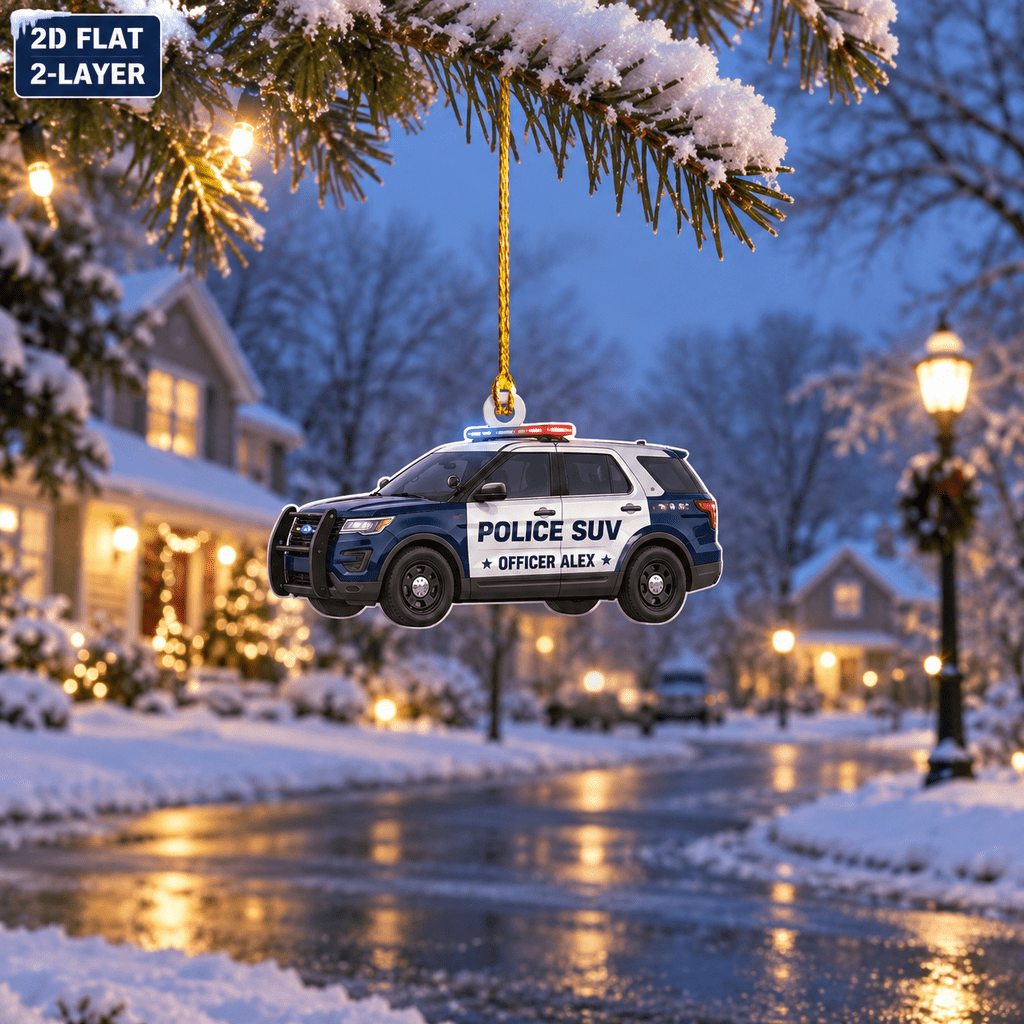 Police SUV Acrylic Ornament, Personalized Patrol Car Tree Hanging Gift ...