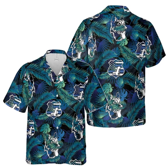 Police Seamless Thin Blue Line Flag Hawaiian Shirt S-5XL