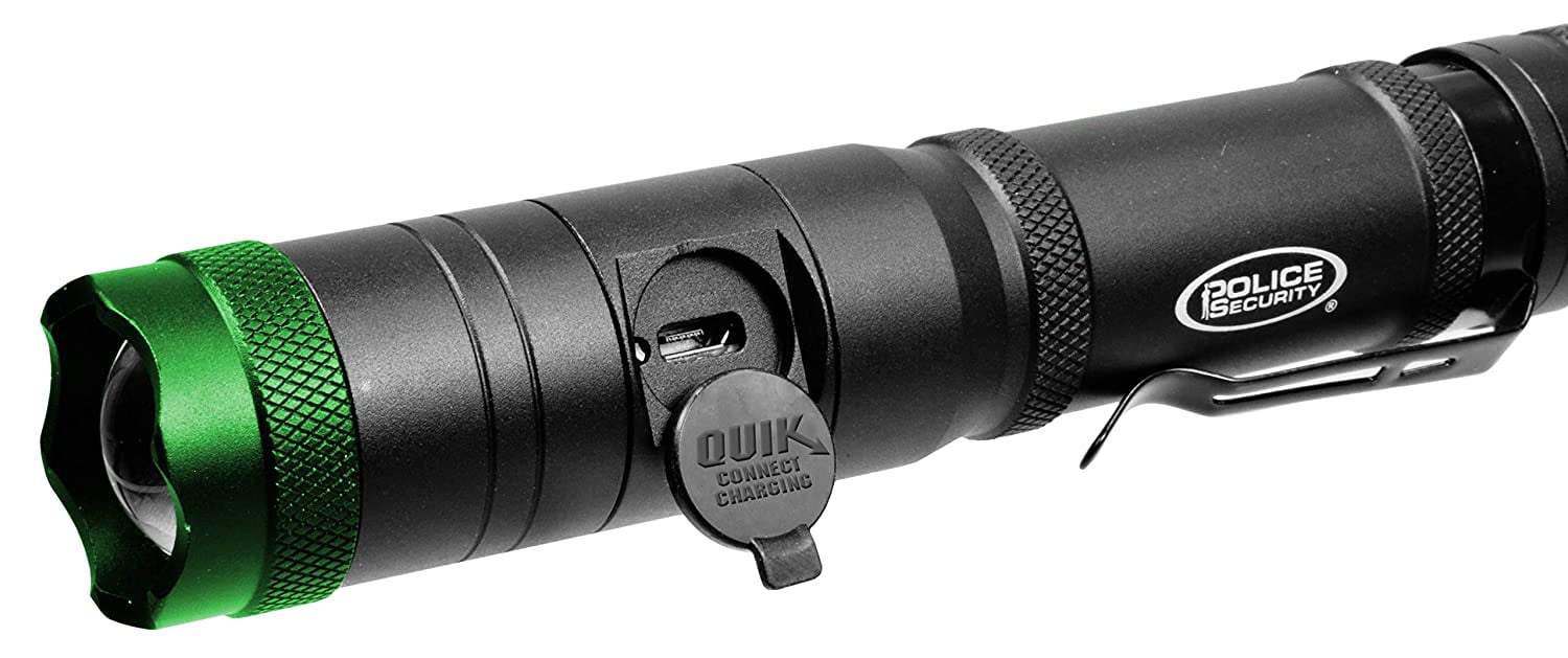Police Security 98295 800 Lumen Dover LED Rechargeable Focusing Flashlight, Black