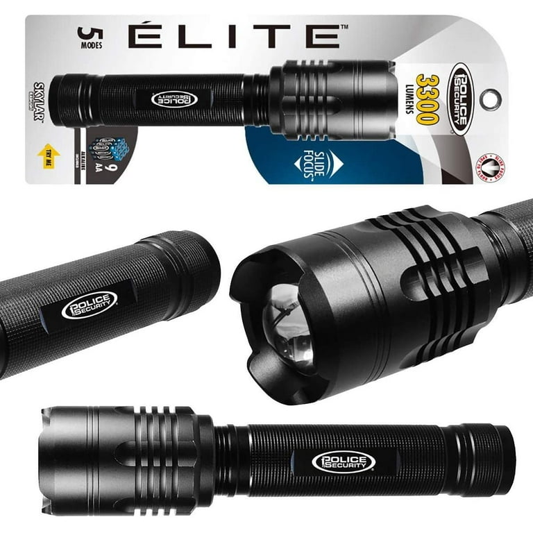 909 3.6v rechargeable lithium ion flashlight with aluminium housing Police Security Flashlights Police Security 98409 Elite 3300 Lumen LED  Flashlight — Residential Use, Standard Application