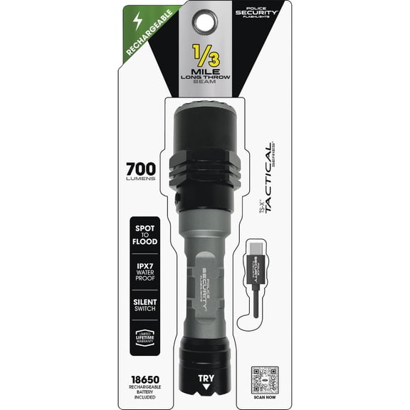 Police Security Long Throw LED Flashlight - Pack of 4