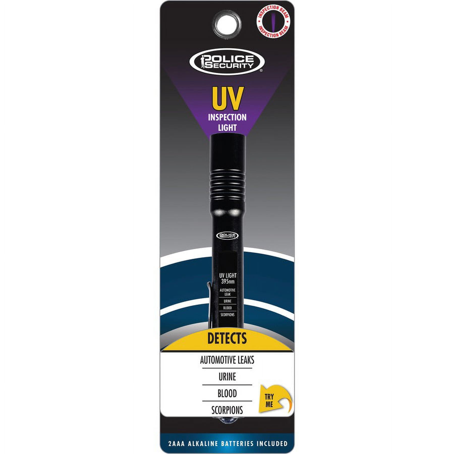 Police Security Ultraviolet Inspection Light - LED - 2 x AAA - Battery - Aluminum - Black Police Security Ultraviolet Inspection Light - LED - 2 x AAA - Battery - Aluminum - Black