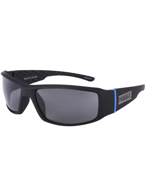 Police/Sheriff TAC Polarized Sport Wrap Thin Blue Line Sunglasses