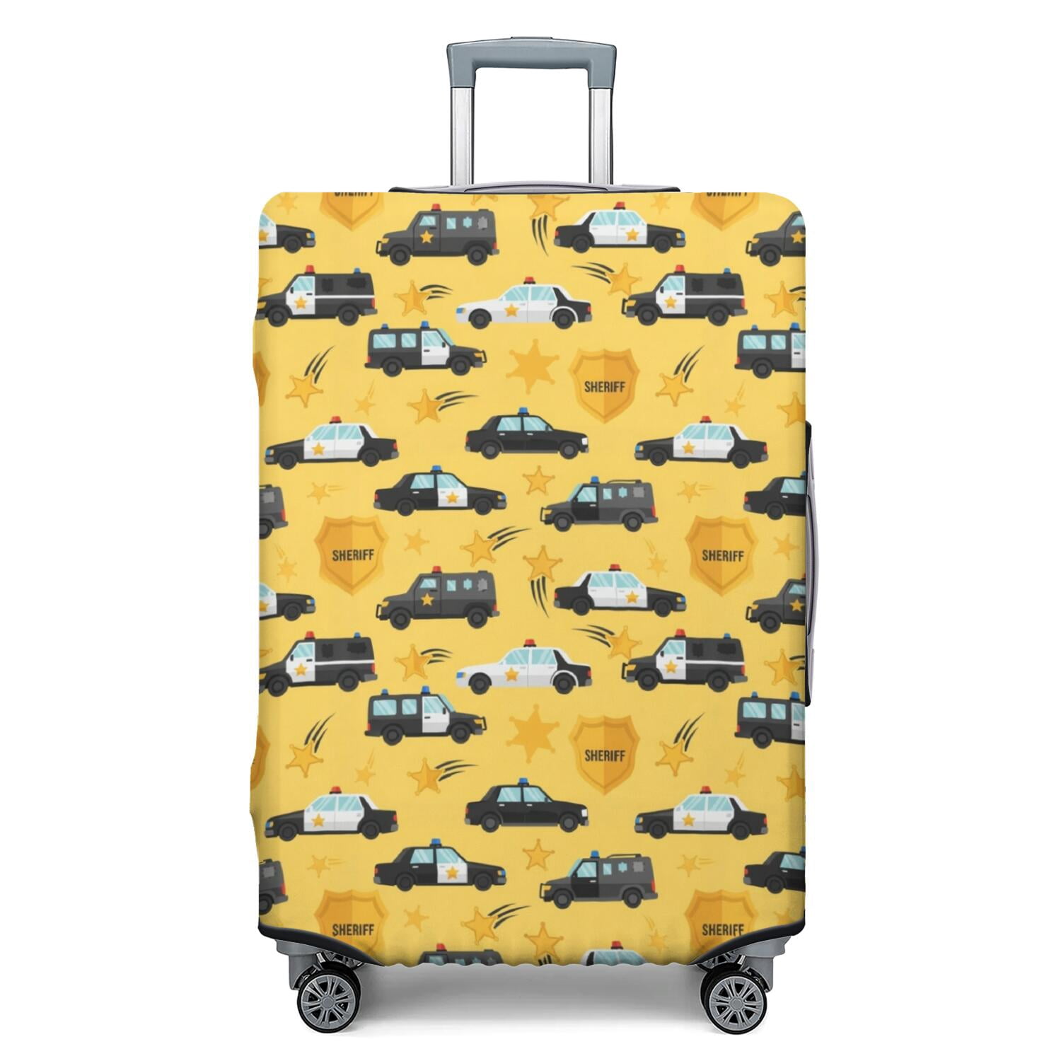 Police Cover Police and Sheriff Yellow Pattern Luggage Cover,Stretch Suitcase Dust ...