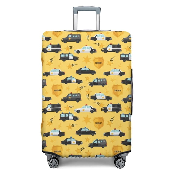 Police and Sheriff Yellow Pattern Luggage Cover,Stretch Suitcase Dust ...