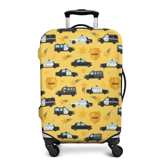 Police and Sheriff Yellow Pattern Luggage Cover,Stretch Suitcase Dust ...