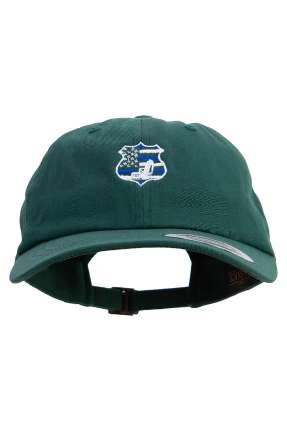 Police Sign with Gun Embroidered Dad Style Unstructured Low Profile 6 panel Cotton Cap - Spruce OSFM