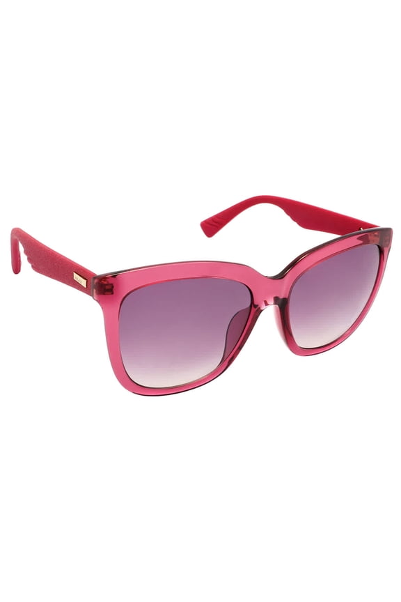 -Sparkle 1 Spl410 Afdx Square Sunglasses Shiny Clear Pink Violet Gradient