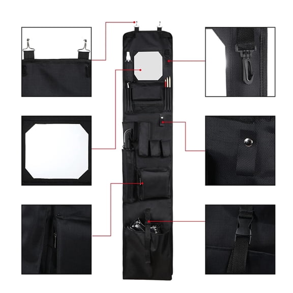 Locker Organizer with 6 Adjustable Shelves  53.5" Hanging Storage for Gym, School, Office, Holds Shoes, Books & Gear (25 lbs Capacity, Waterproof Black)