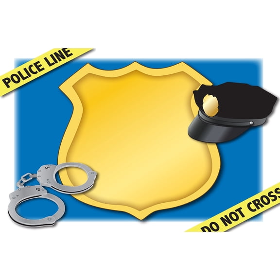 Police Theme Edible Image Cake Topper, by A Birthday Place