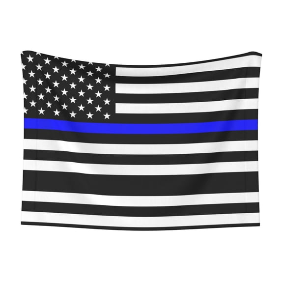 Police Thin Blue Line Flag Dog Blanket Soft Warm Flannel Cat Blanket Great Pet Throw for Cats Puppy Small Medium Large Dog