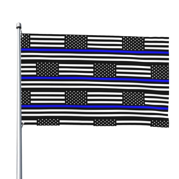 Police Thin Blue Line Flag Flag 4x6 Ft Big Flag For Outdoor Indoor Office Workplace Home Garden