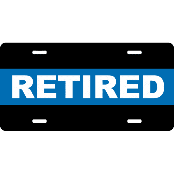 Police Thin Blue Line Retired License Plate