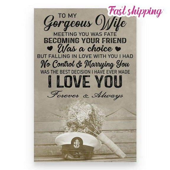 Police To My Wife I Love You Poster Wall Art Vertical 11 x 17 Inch Poster