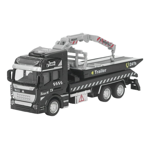Police Tow Truck Model Metal Alloy 19.9cm Length Rescue Pullback Big Tow Trucks Model Toy For Boys Girls 3-6 Year Old