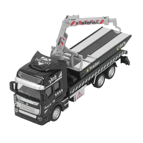 Police Tow Truck Model Toy 19.9cm Length Rescue Pullback Big Tow Trucks Model Toy for Boy 3-6 Year Old