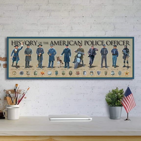 History of the American Police Officer - Unframed 11 " x 36"