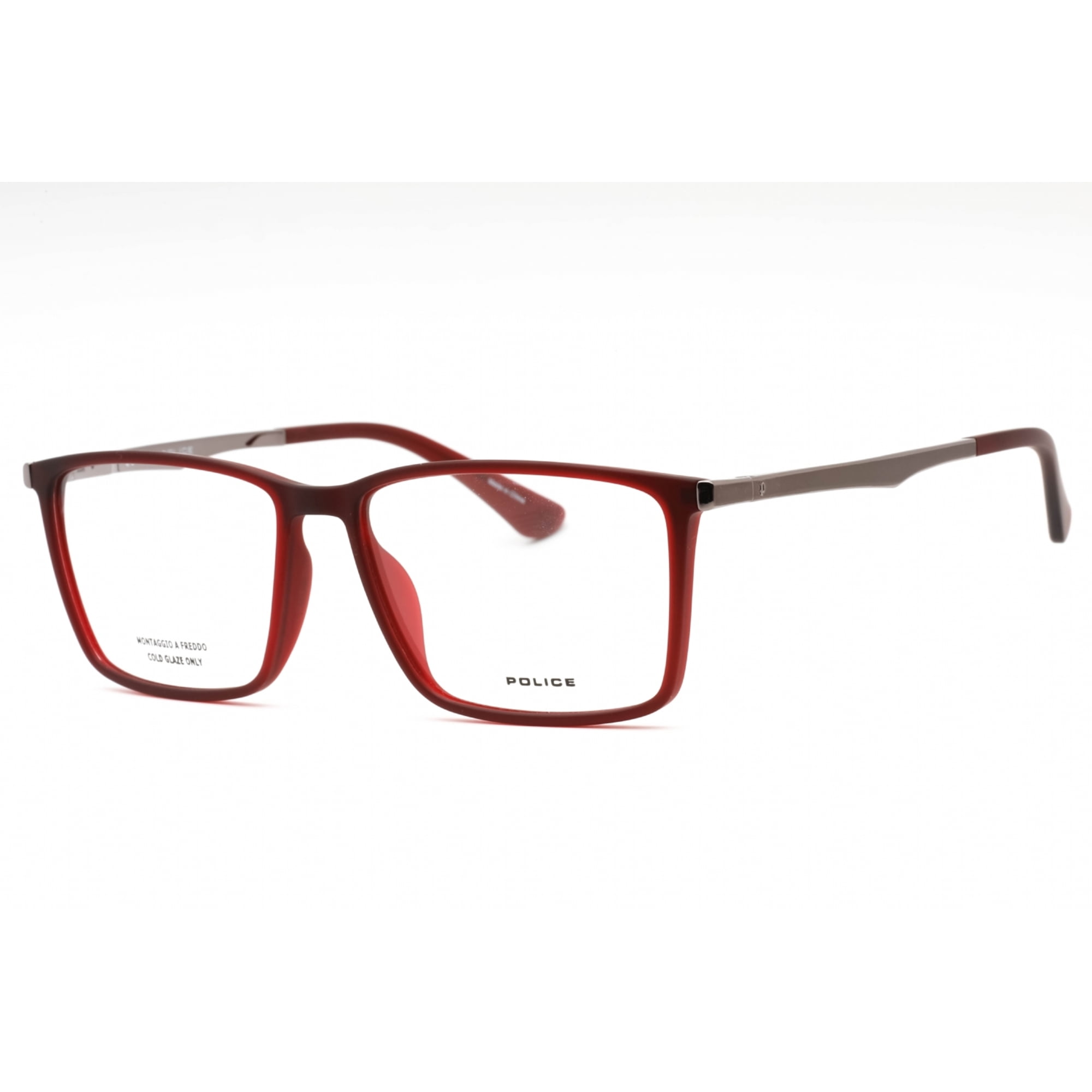 Red Rim 349 Police VPLG70 954M Men's Frosted Red Plastic Full Rim Eyeglasses ...