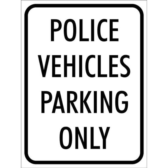 Police Vehicles Parking Only 8"x12" Aluminum Metal Tin Sign Plate - Safety Alert & Warning Notice