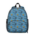 thumbnail image 1 of Police and Baton Blue Pattern Backpack for School, Cute School Bag with Adjustable Shoulder Straps and Padded Back, 13.8"x11.4"x6", 1 of 5