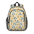 thumbnail image 1 of Police and Bear Beige Pattern Backpack for School, Cute School Bag with Adjustable Shoulder Straps and Padded Back, 15"x11.42"x5.5", 1 of 5