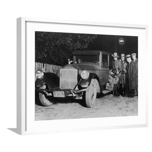 Art.com Police and Bootleggers Photographic Print, White Frame Wall Art, 29" x 23"