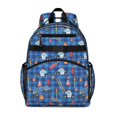 thumbnail image 1 of Police and Fire Red Pattern Backpack for School, Cute School Bag with Adjustable Shoulder Straps and Padded Back, 15.25"x11.5"x5.25", 1 of 5