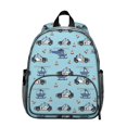 thumbnail image 1 of Police and Helicopter Blue Pattern Backpack for School, Cute School Bag with Adjustable Shoulder Straps and Padded Back, 13.8"x11.4"x6", 1 of 5