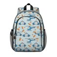 thumbnail image 1 of Police and Helicopter Blue Pattern Backpack for School, Cute School Bag with Adjustable Shoulder Straps and Padded Back, 15"x11.42"x5.5", 1 of 5