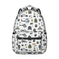 thumbnail image 1 of Police and Helicopter White Pattern Backpack for School, Cute School Bag with Adjustable Shoulder Straps and Padded Back, 15.3"x11"x7.1", 1 of 5