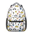 thumbnail image 1 of Police and Hippo White Pattern Backpack for School, Cute School Bag with Adjustable Shoulder Straps and Padded Back, 15.3"x11"x6.7", 1 of 5