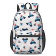 thumbnail image 1 of Police and Light White Pattern 17" Waterproof Oxford School Backpacks for Teens, S-Shape Padded Straps, for School, Travel, Hiking, Camping, 1 of 5