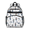 thumbnail image 1 of Police and Officer White Pattern Backpack for School, Cute School Bag with Adjustable Shoulder Straps and Padded Back, 15.25"x11.5"x5.25", 1 of 5