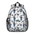 thumbnail image 1 of Police and Officer White Pattern Backpack for School, Cute School Bag with Adjustable Shoulder Straps and Padded Back, 15"x11.42"x5.5", 1 of 5