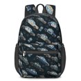 thumbnail image 1 of Police and Radio Black Pattern 17" School Backpacks for Teens,Waterproof Oxford Fabric,S-Shape Padded Straps for School,Travel,Hiking,Camping, 1 of 6