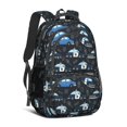 thumbnail image 1 of Police and Radio Black Pattern Backpack for School, Cute School Bag with Adjustable Shoulder Straps and Padded Back, 16.9"x12.6"x5.9", 1 of 4