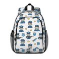 thumbnail image 1 of Police and Rifle White Pattern Backpack for School, Cute School Bag with Adjustable Shoulder Straps and Padded Back, 15"x11.42"x5.5", 1 of 5