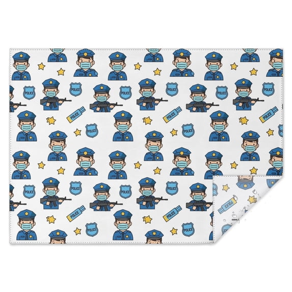 Police and Rifle White Pattern Waterproof Tablecloth, Rectangular ...